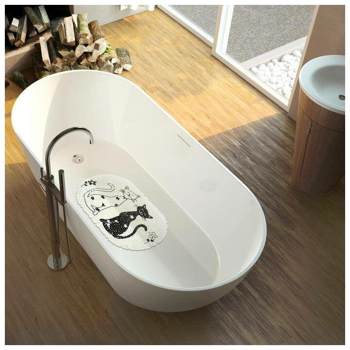 Коврик для ванны Доляна «Кошечки», 39х65см - фото №12