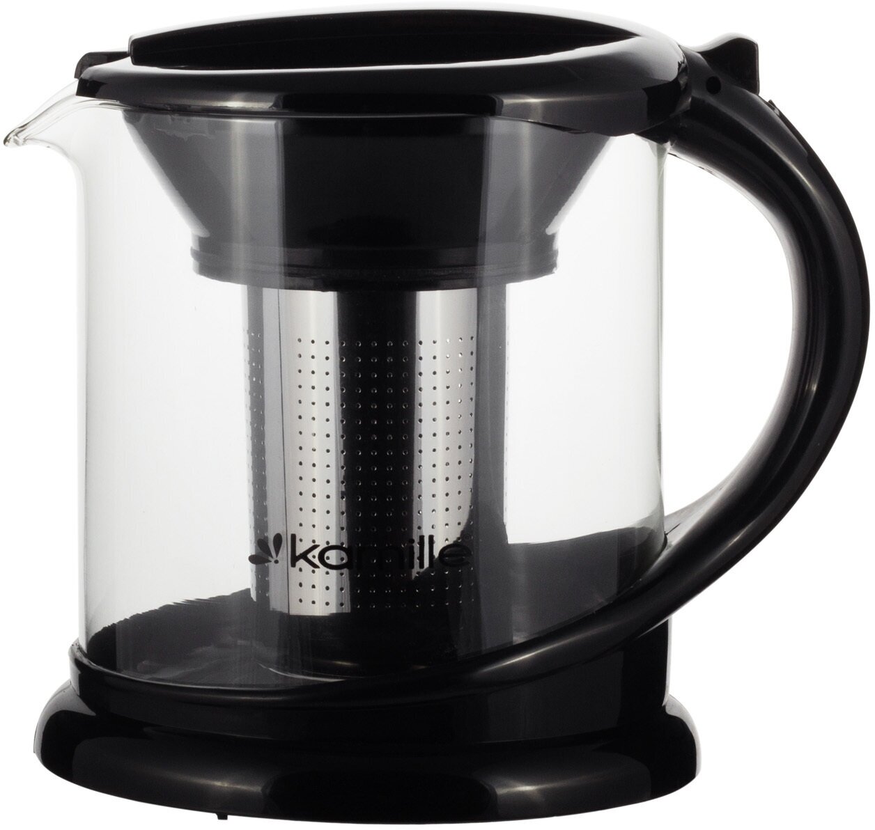 Стеклянный заварочный чайник 1000 мл. Kamille KM 0781M со съемным ситечком (1 л. / прозрачный)