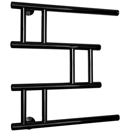 Полотенцесушитель водяной Fincopper FCM 500х500 черный RAL 9005 боковое подключение угловые гайка/штуцер 1/2'х3/4' с чашками и эксентриками