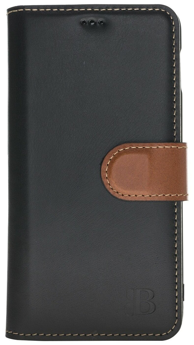 Кожаный чехол-книжка для Samsung Galaxy S10 Lite WalletCase ID Burkley Черный-Кориневый rst1-rst2