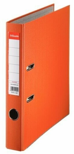 Папка-регистратор Esselte Economy, сверху пластик, внутри - картон, 50 мм, оранжевый (комплект 3 штуки)