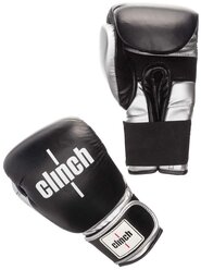 Боксерские перчатки Clinch Prime черный/серебристый 12 oz