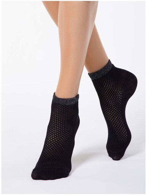 Женские носки Conte elegant, в сетку, размер 25, черный