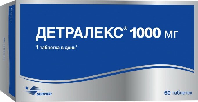 Детралекс таб. п/о плен., 1000 мг, 60 шт.