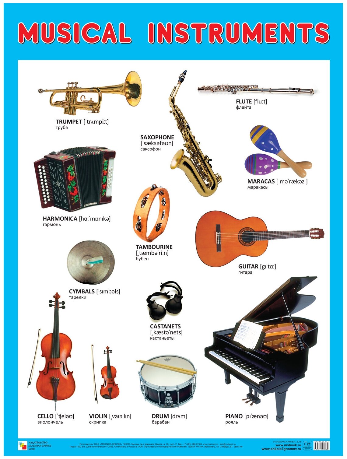 Плакат Мозаика-Синтез Musical Instruments