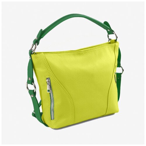 Сумка хобо Roberta Firenze, фактура рельефная, желтый, зеленый сумка бочонок фактура рельефная желтый зеленый