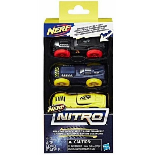 Hasbro - Nerf Nitro машинки 3 шт hasbro nerf nitro машинки 3 шт 3 синяя красная оранжевая