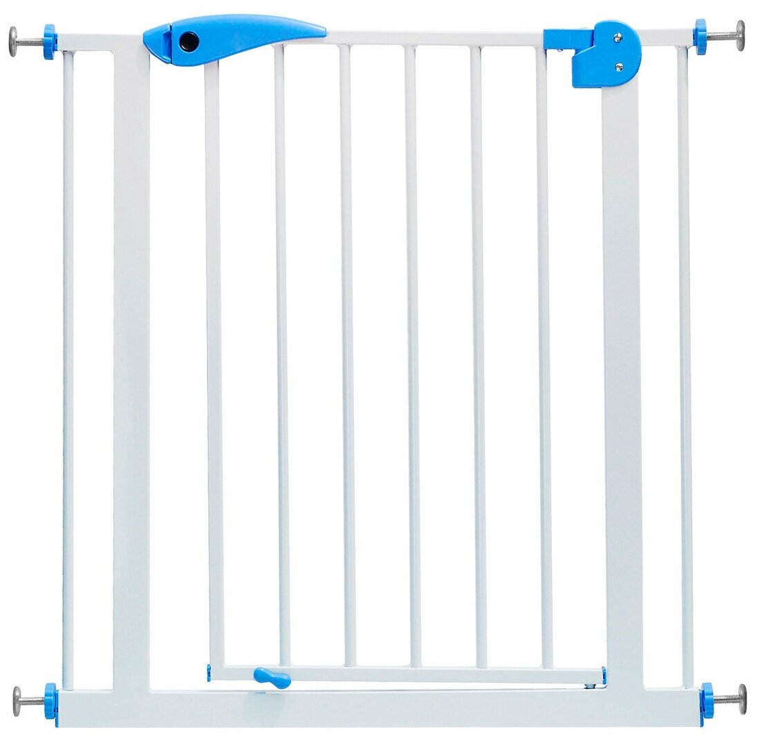 Барьер-калитка Baby Safe защитный для дверного/лестничного проема белый/голубой - фото №1