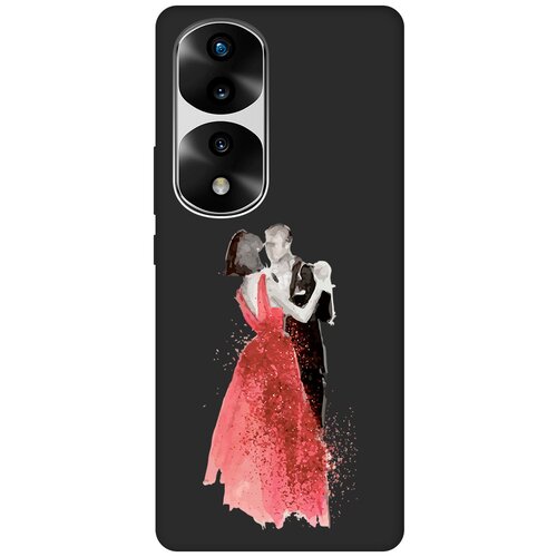 Матовый чехол Dancing Couple для Honor 70 Pro / Honor 70 Pro+ / Хонор 70 / 70 Про Плюс с 3D эффектом черный матовый чехол tennis для honor 70 pro honor 70 pro хонор 70 70 про плюс с 3d эффектом черный