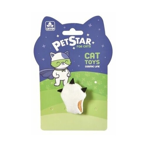 PET STAR игрушка для кошек Лапка с мятой, 3x6 см, бежево-белый