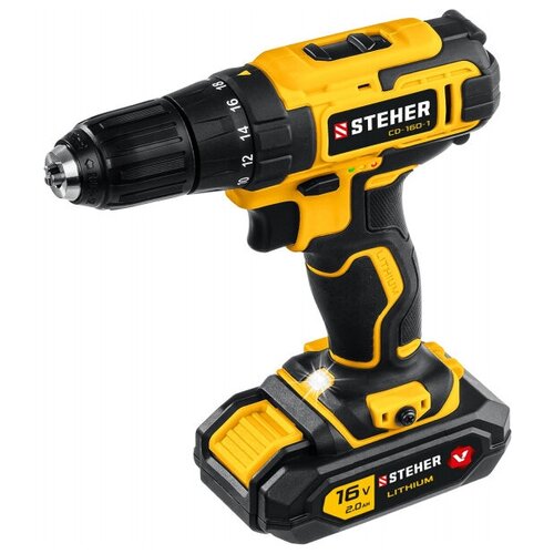 Дрель-шуруповерт Steher CD-160-1 1 АКБ 2Ач в кейсе 507700₽