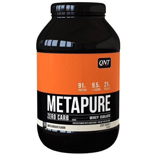 qnt metapure zero carb 480g belgian chocolate изолят сывороточного протеинаметапьюр зеро карб 480гр бельгийский шоколад Протеин QNT Metapure Zero Carb, 908 гр., белый шоколад