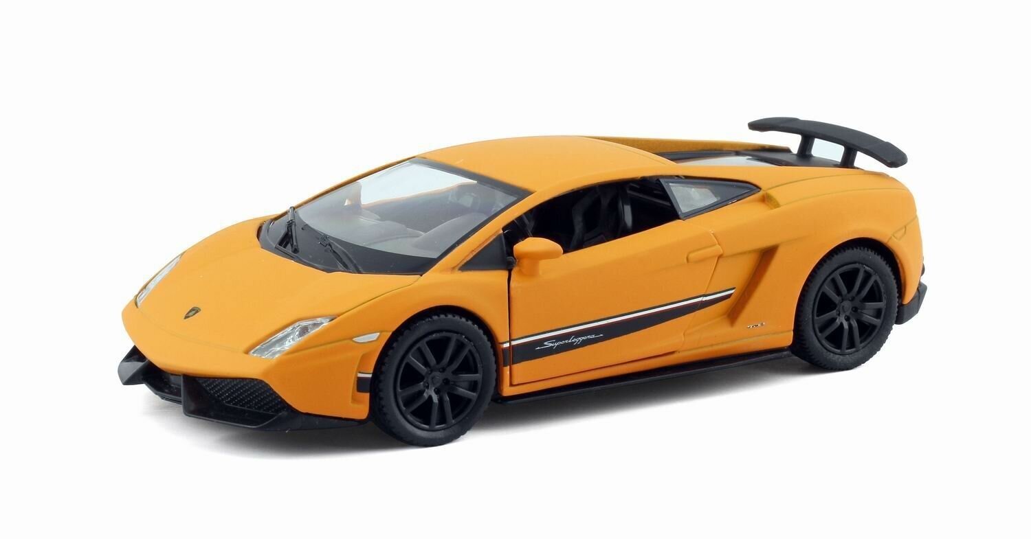 Машина металлическая RMZ City серия 1:32 Lamborghini Gallardo LP570-4 Superleggera, инерционная, оранжевый матовый цвет, двери открываются 554998M(E)
