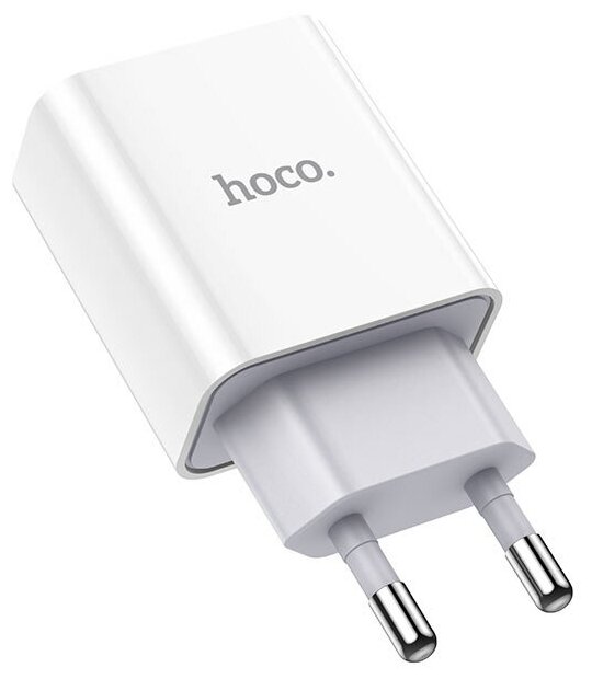Сетевое зарядное устройство+кабель Lightning Hoco C81A, 1USB, 2.1A, белый (27947) - фото №2