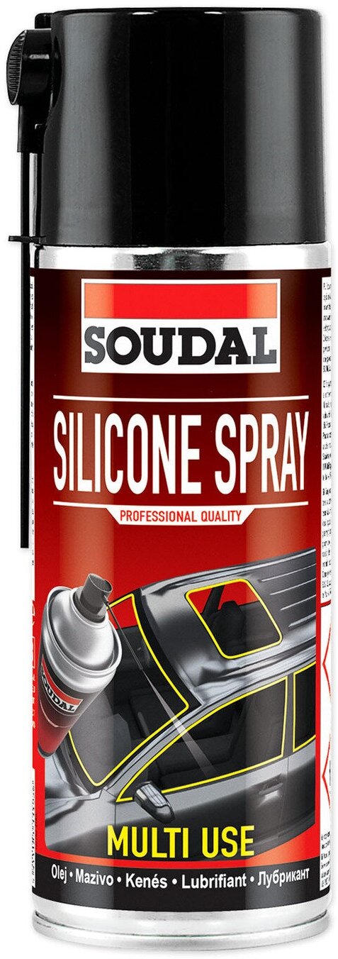Силиконовая смазка для резины Soudal Silicone Spray, баллон 400 мл