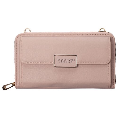 фото Кошелек женский клатч кожаный с ремешком через плечо forever young