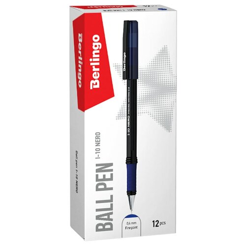 Купить Berlingo Набор шариковых ручек I-10 Nero, 0.4 мм, CBp_40020, синий цвет чернил, 12 шт.