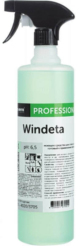 Pro-Brite Средство для стекла зеркальных поверхностей керамической плитки WINDETA 1000 мл.