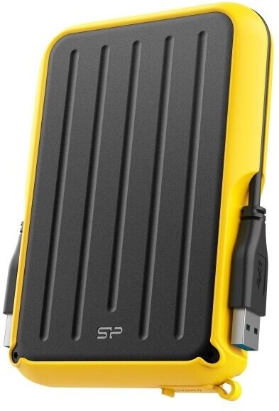 Портативный HDD Silicon Power Armor A66 1 TB USB 3,2, желтый, черный (SP010TBPHD66SS3Y)