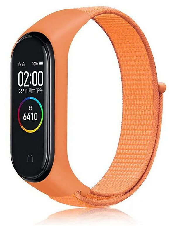 Нейлоновый ремешок для фитнес-браслета Xiaomi Mi Band 3/ Mi Band 4 / Mi Band 5 / Mi Band 6 / Mi Band 7, 15 оранжевый