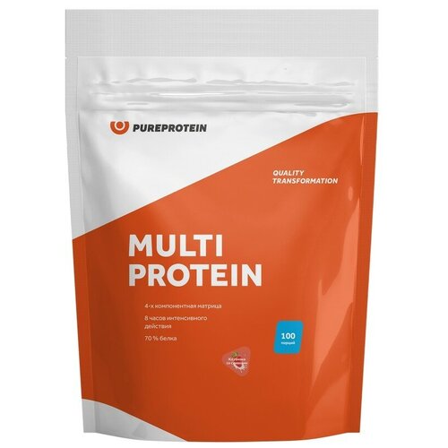 Протеин Pure Protein Multi Protein, 3000 гр., клубника со сливками протеин pure protein multi protein 3000 гр шоколадное печенье