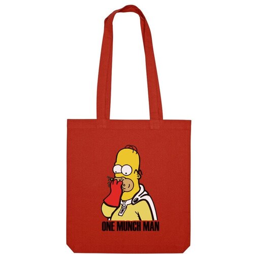 Сумка шоппер Us Basic, красный сумка onepunch man аниме сайтама гомер симпсон серый