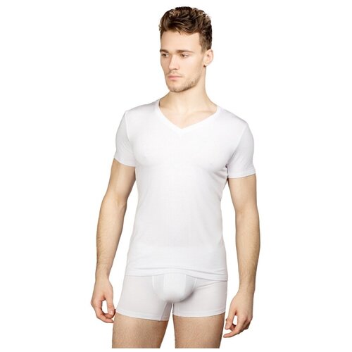 Мужская футболка белая с V-вырезом TACTILICA