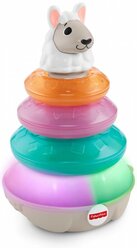 Интерактивная развивающая игрушка Fisher-Price Linkimals Светящаяся Лама, GRW43, белый/розовый/голубой