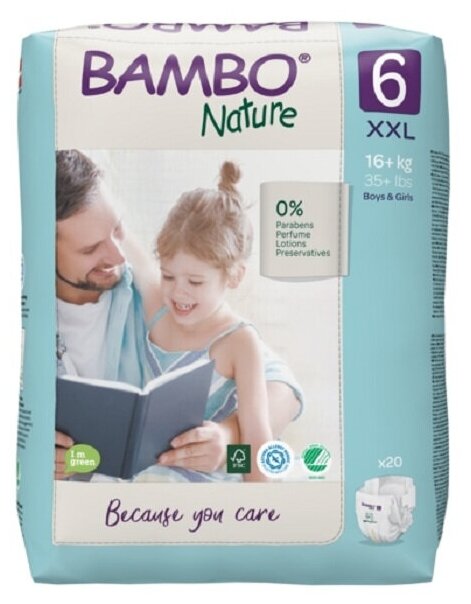 Подгузники детские Bambo Nature 6 20 штук