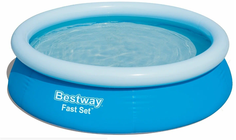Бассейн Bestway/надувной бассейн круглый с диаметром 183см/бассейн с надувным бортом/голубой