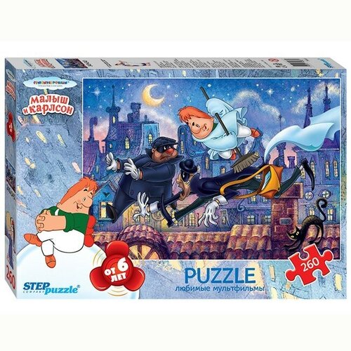 пазлы step puzzle кошечки и собачки 360 деталей в коробке 96107 Пазл 260 Малыш и Карлсон 74063 Степ /24/