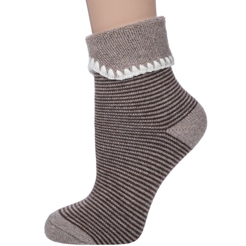 фото Женские теплые носки hobby line коричневые, размер 36-40