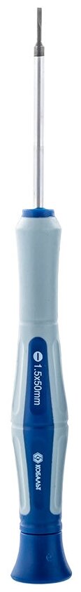 Отвертка для точных работ кобальт Ultra Grip SL 1.5 х 50 ммCR-V, двухкомпонентная рукоятка (1 шт.) подвес (1 шт., подвес)