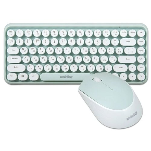 Беспроводной комплект клавиатура и мышь Smartbuy SBC-626376AG-M, мятно-белый комплект клавиатура мышь мультимедийный smartbuy 626376ag черный sbc 626376ag k