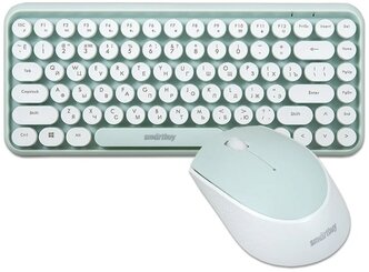 Беспроводной комплект клавиатура+мышь SmartBuy SBC-626376AG-M, мятно-белый