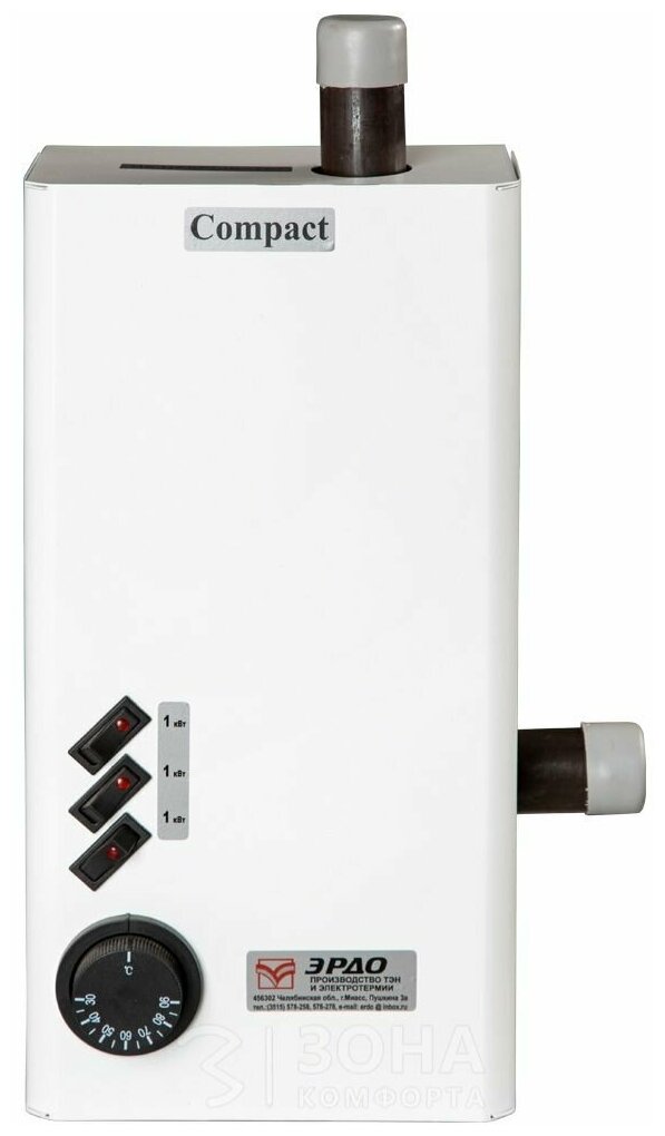 Котел водяной электрический для отопления ЭВПМ 3,0 кВт ( с переключением) верхний Compact - фотография № 3