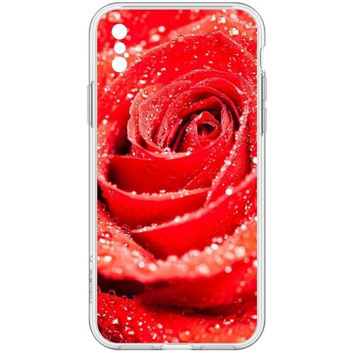 Чехол-накладка Krutoff Clear Case Роза для iPhone X