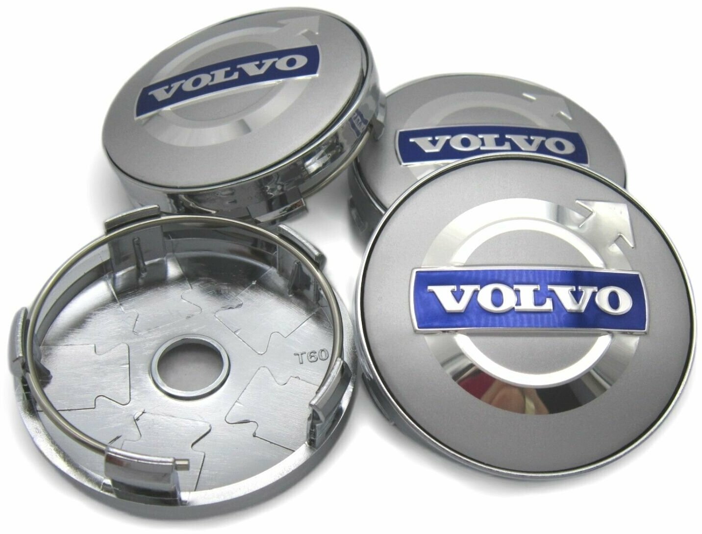 Колпачки заглушки на литые диски Вольво 60/56 мм комплект 4 шт.