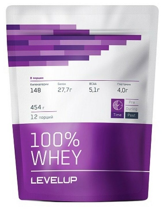 Протеин, LevelUp, 100% Whey, 454 гр., вкус Шоколад, 12 порций