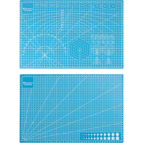 Коврик для макетирования и резки 45x30см A3 двусторонний с разметкой. ПВХ с самовосстанавливающимся покрытием. Цвет синий