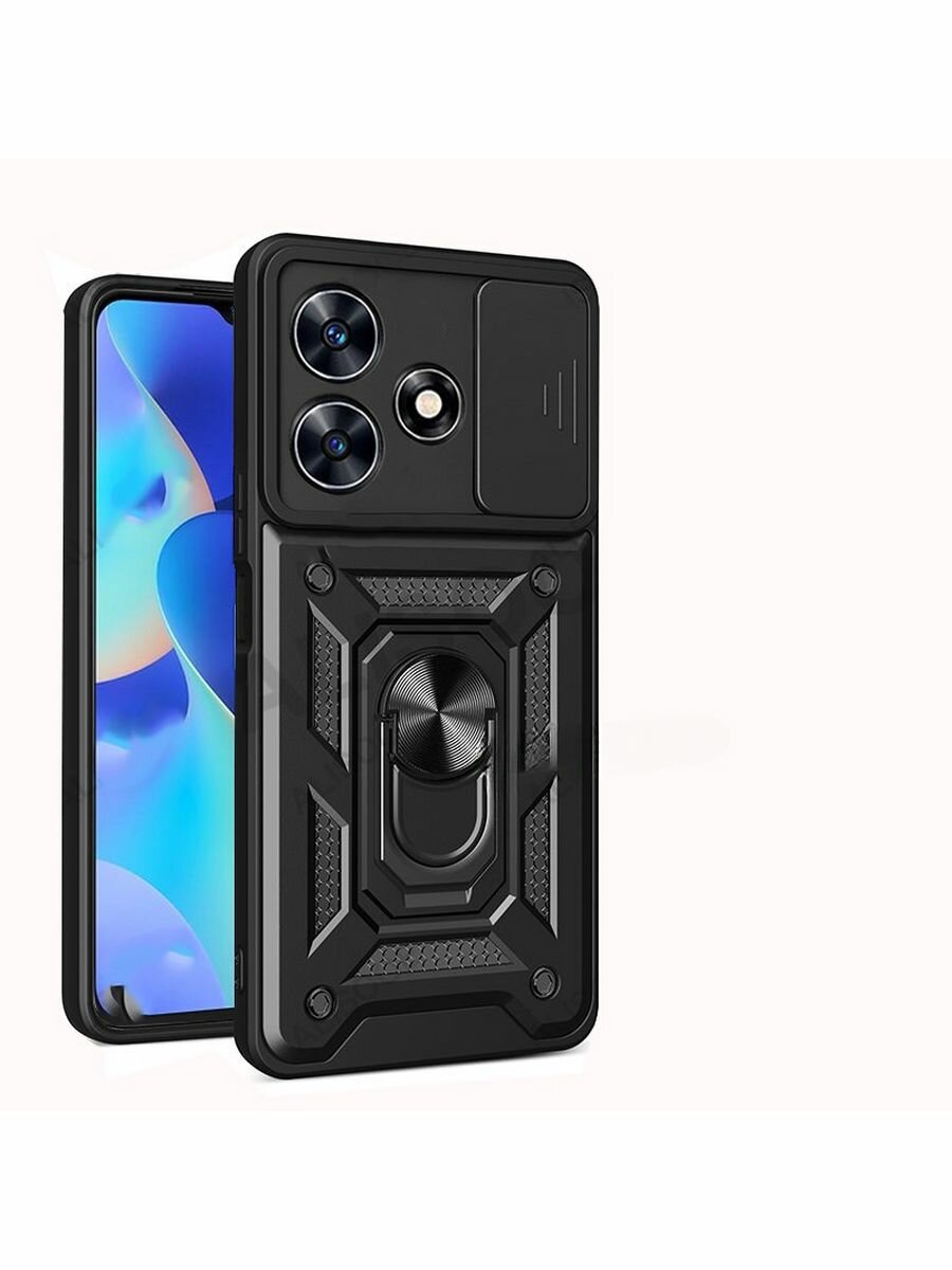 Чехол О'кейси, для Infinix Hot 30i, магнитный, противоударный, чёрный