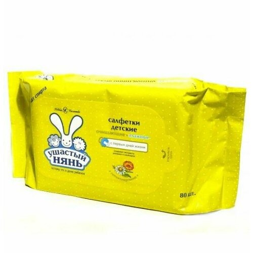 Влажные салфетки Ушастый Нянь универсальные 80шт х уп 602₽