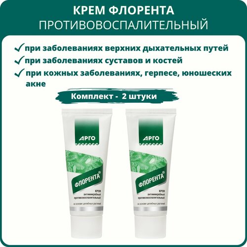 Крем Флорента антимикробный противовоспалительный от Биолит 30 мл Арго - 2 штуки 660₽