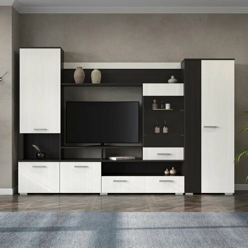 Стенка в гостиную Аллегра цвет венгебодега светлая размер 2600x385x1788 мм 23730₽