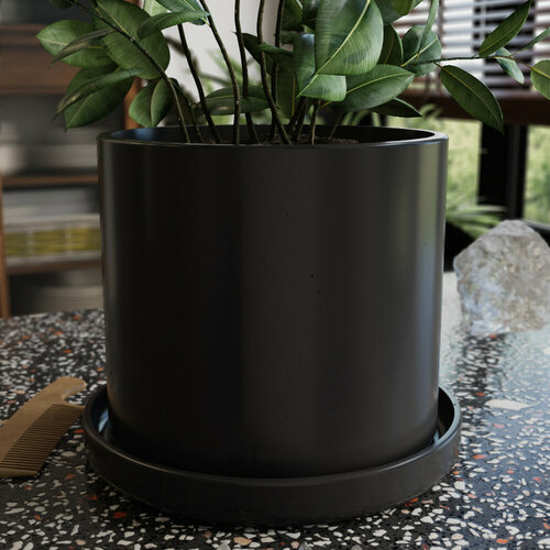 Горшок для цветов и растений с поддоном черный Bordeaux L 28 л 7161₽