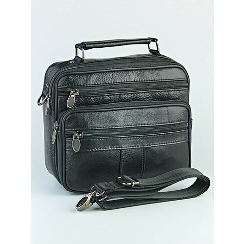 Сумка барсетка Skin, фактура зернистая, матовая, черный