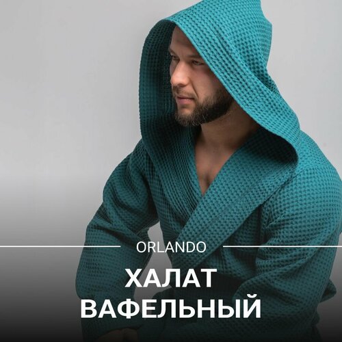 фото Халат pandahug вафельный, размер 56-58, зеленый