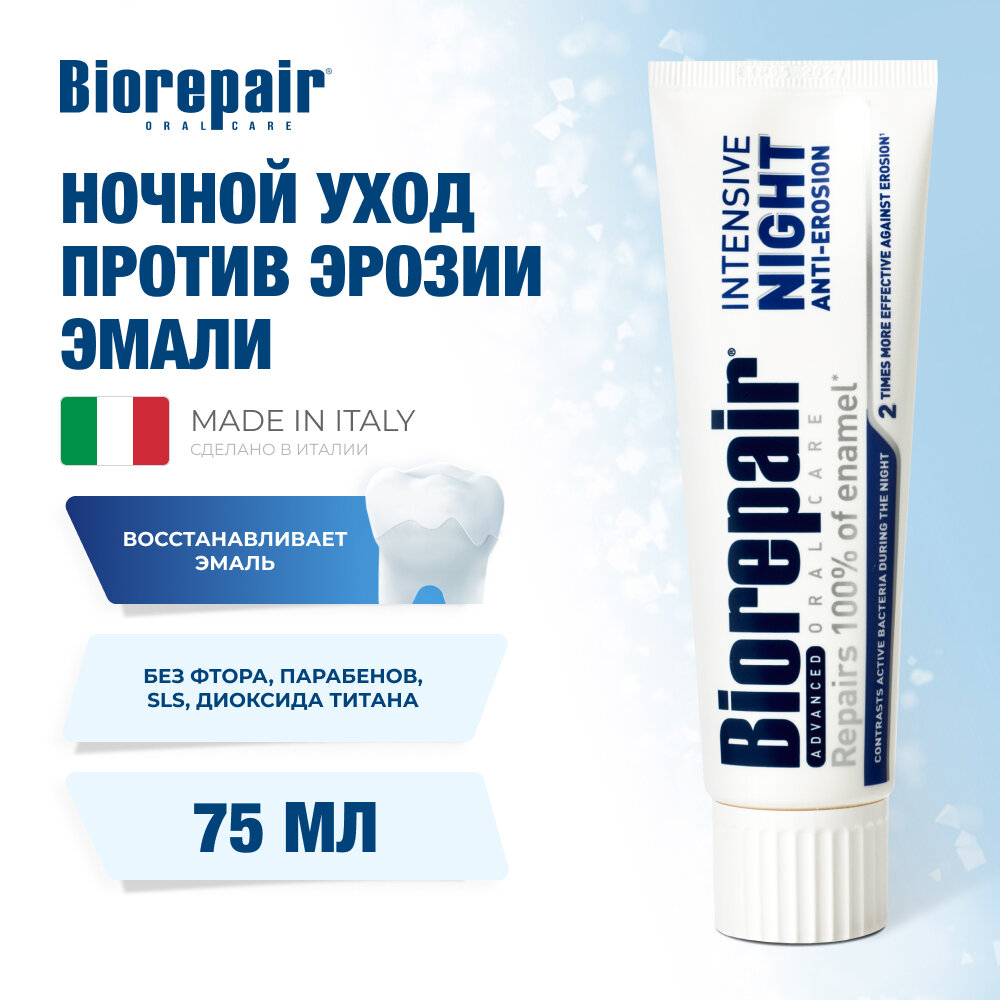 Зубная паста Biorepair Intensive Night Repair, ночное восстановление, 75 мл
