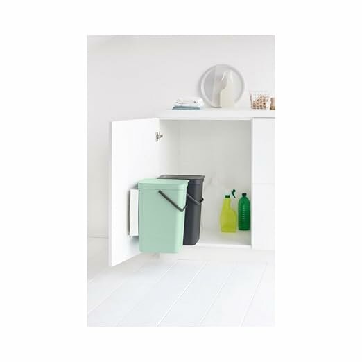 Набор ведер для мусора 2 x 16 л Brabantia Sort & Go темно-серый и мятно-голубой - фото №4