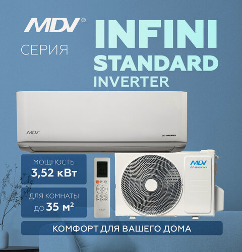 Изображение товара Кондиционер, Сплит-система MDV INFINI STANDARD INVERTER 12 (кондиционер настенный) MDSAG-12HRDN8/MDOAG-12HDN8